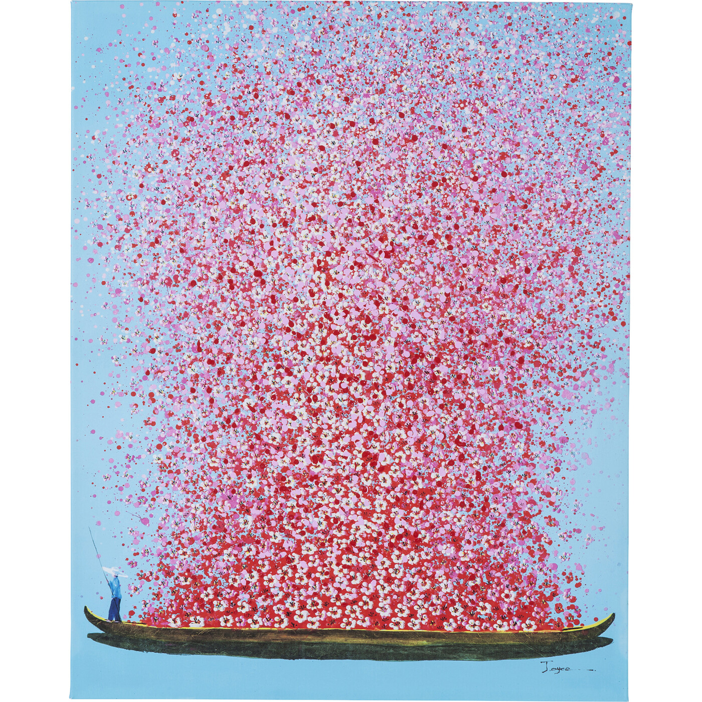 Картина на холсте Flower Boat Blue Pink «Лодка с цветами» 30x40 см, Синий от KARE Design