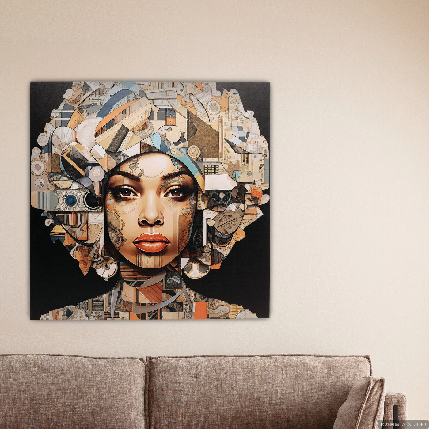 Картина стеклянная 3D Art Geo Woman «Геометрический женский портрет» 80x80 см от KARE Design