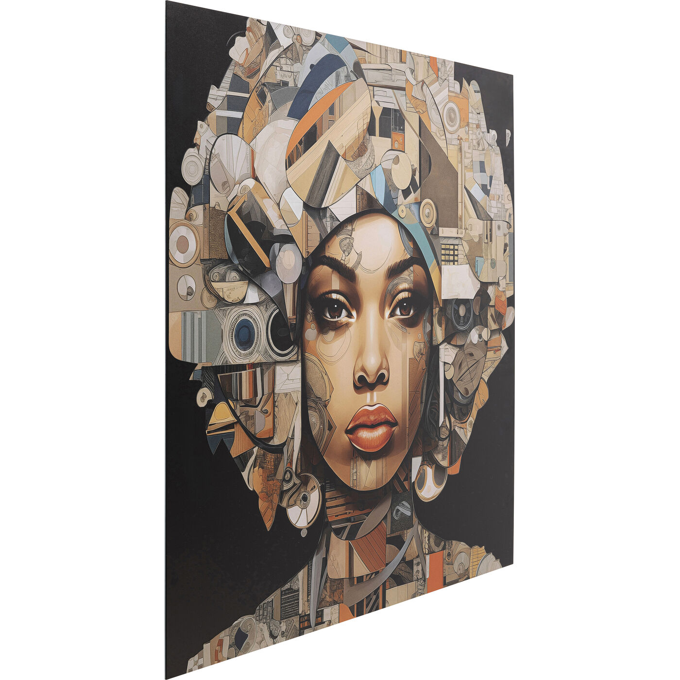 Картина стеклянная Art Geo Women 3D «Геометрический женский портрет» 120x120 см от KARE Design