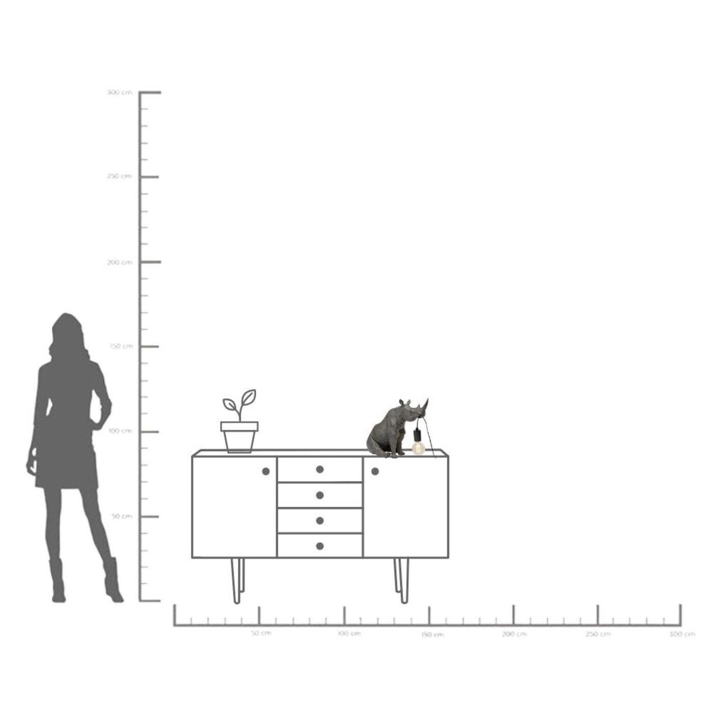Светильник настольный "Сидящий носорог" Sitting Rhino 42 см от KARE Design