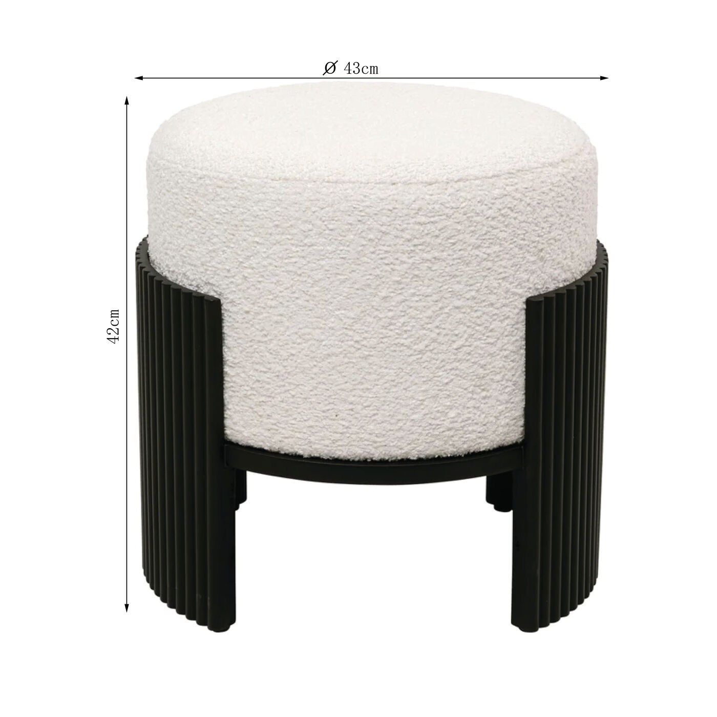Пуф Samu Black Ø43cm