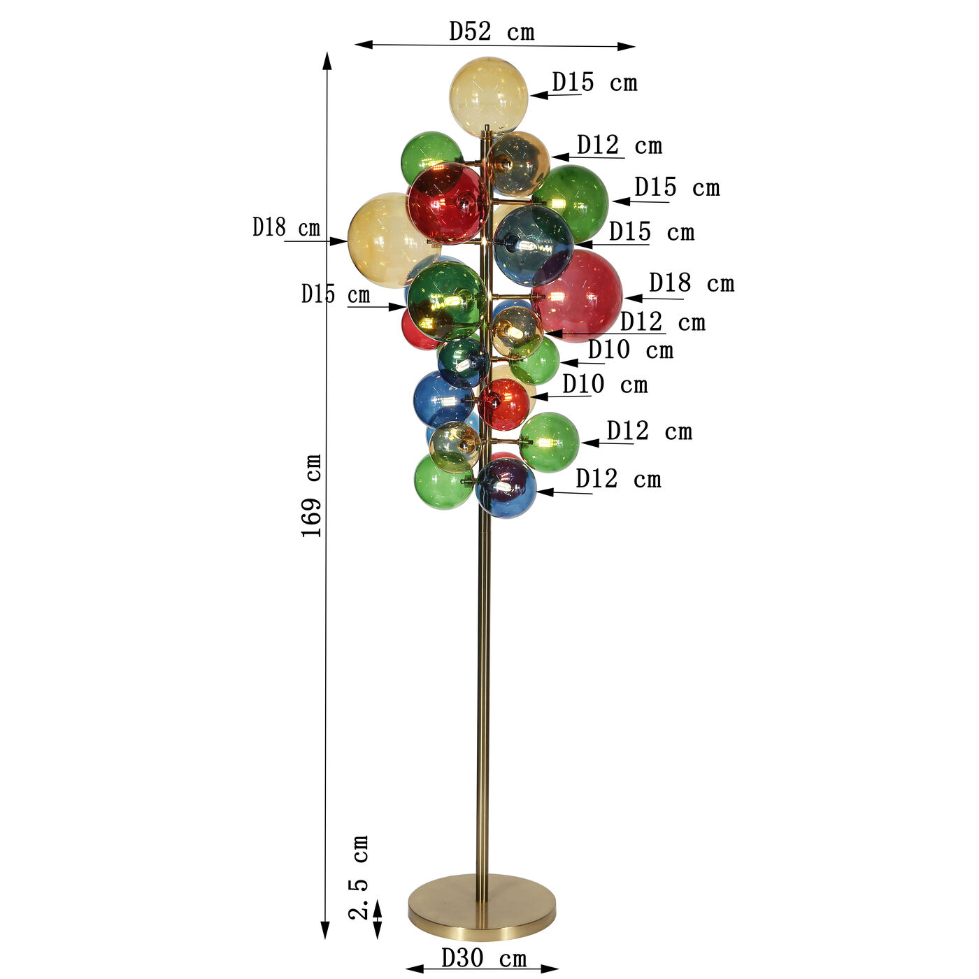 Светильник напольный Scala Balls Colore 169cm от KARE Design