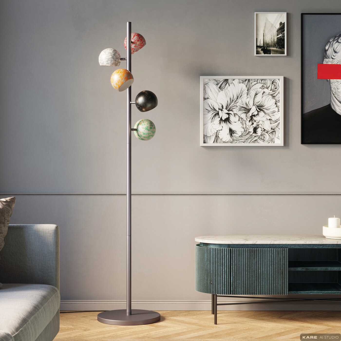 Светильник напольный Calotta Antico 5-lite от KARE Design