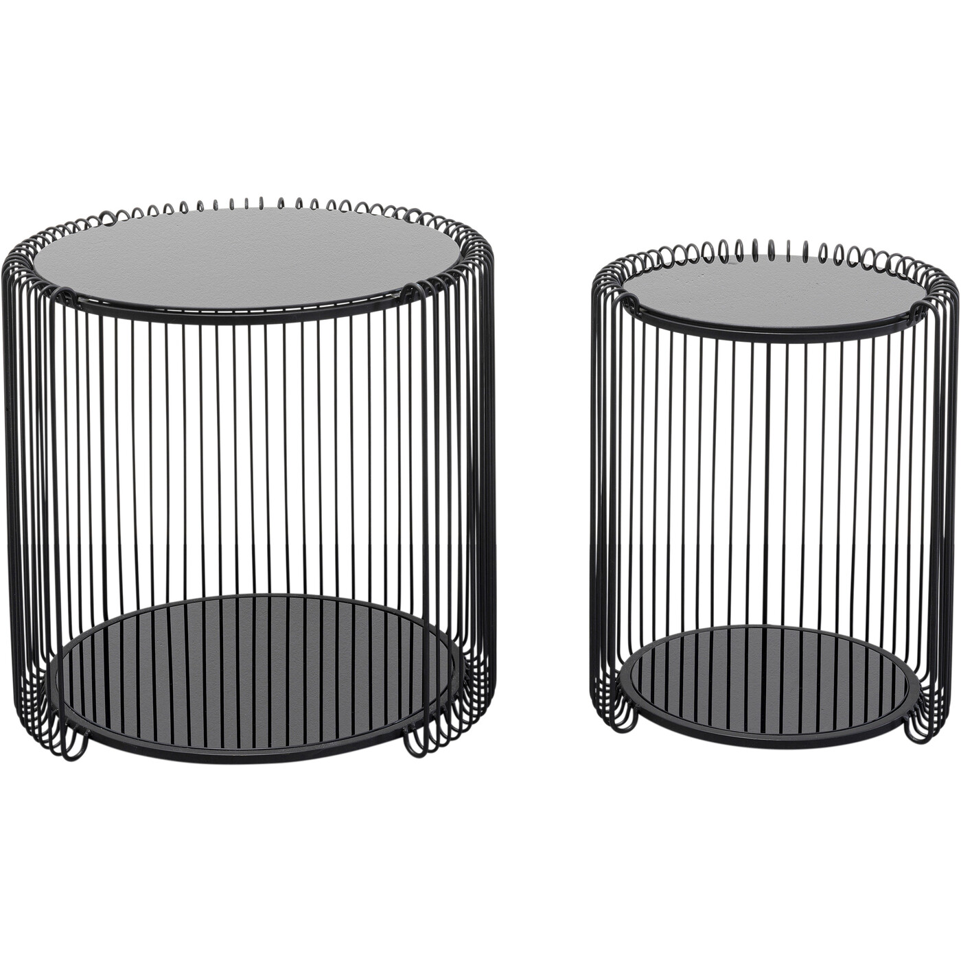 Стол приставной Wire Cut Out Black Ø45 см (2 шт) от KARE Design