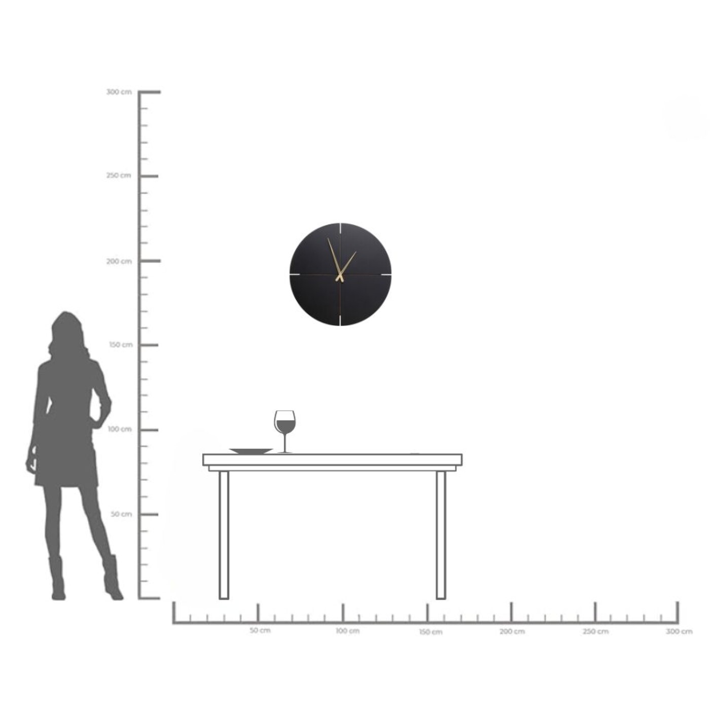 Часы настенные Andrea «Андреа» Ø60 см, Чёрный от KARE Design