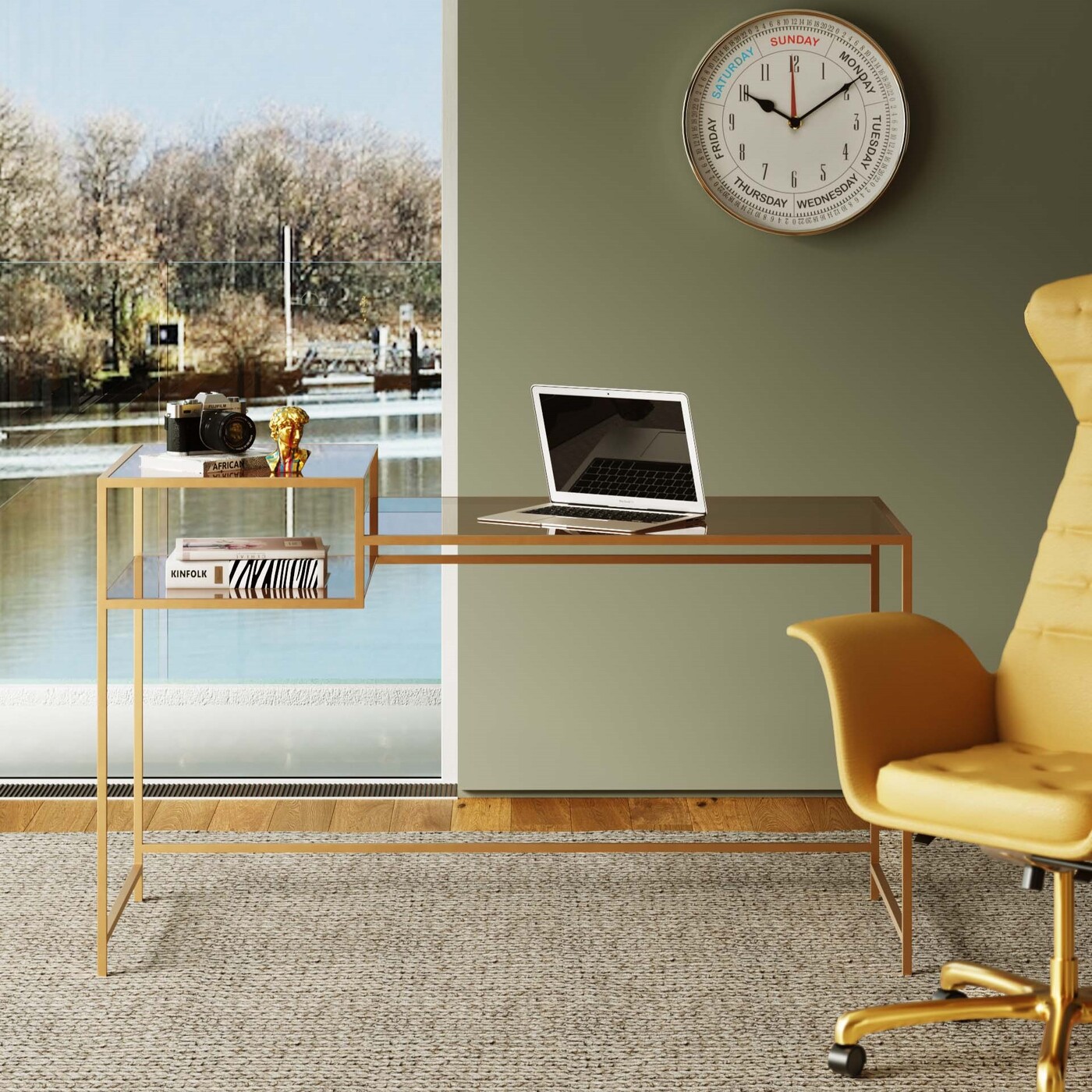 Стол письменный Loft Gold 134x60 см от KARE Design