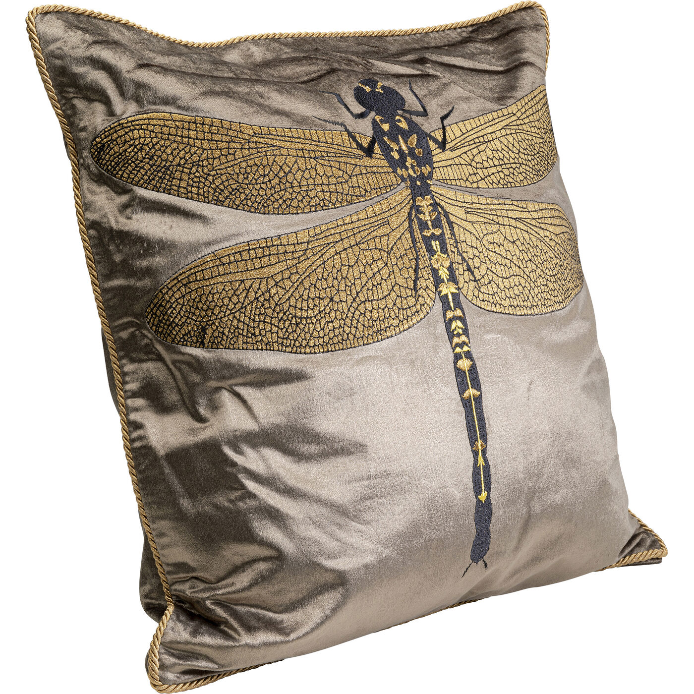 Подушка Glitter Dragonfly «Блестящая стрекоза» 40x40 см, Зелёный от KARE Design