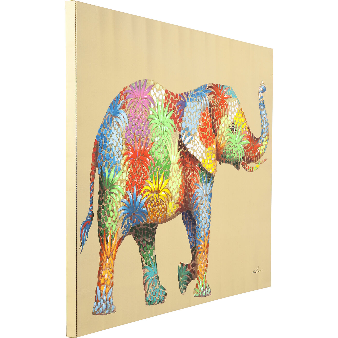 Картина Touched Flower Elefant «Слон с цветами» 120x90 см