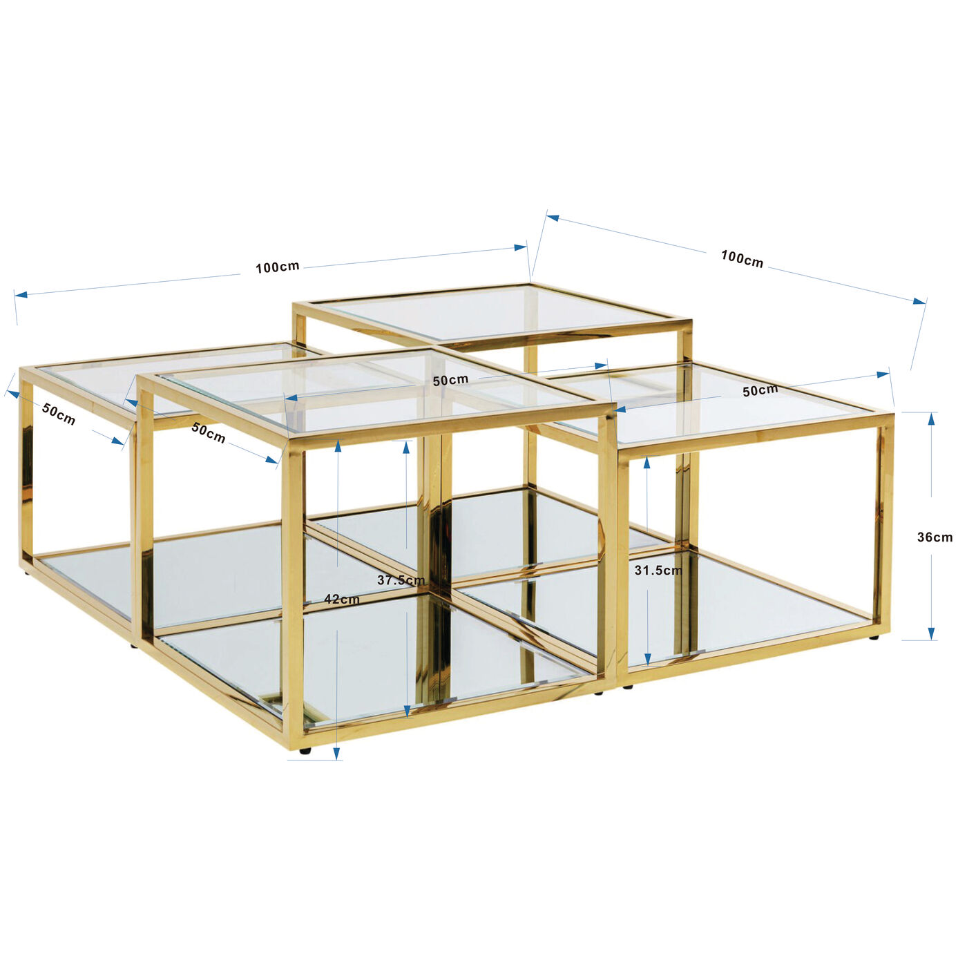 Стол кофейный Orion Gold (4 предмета) от KARE Design