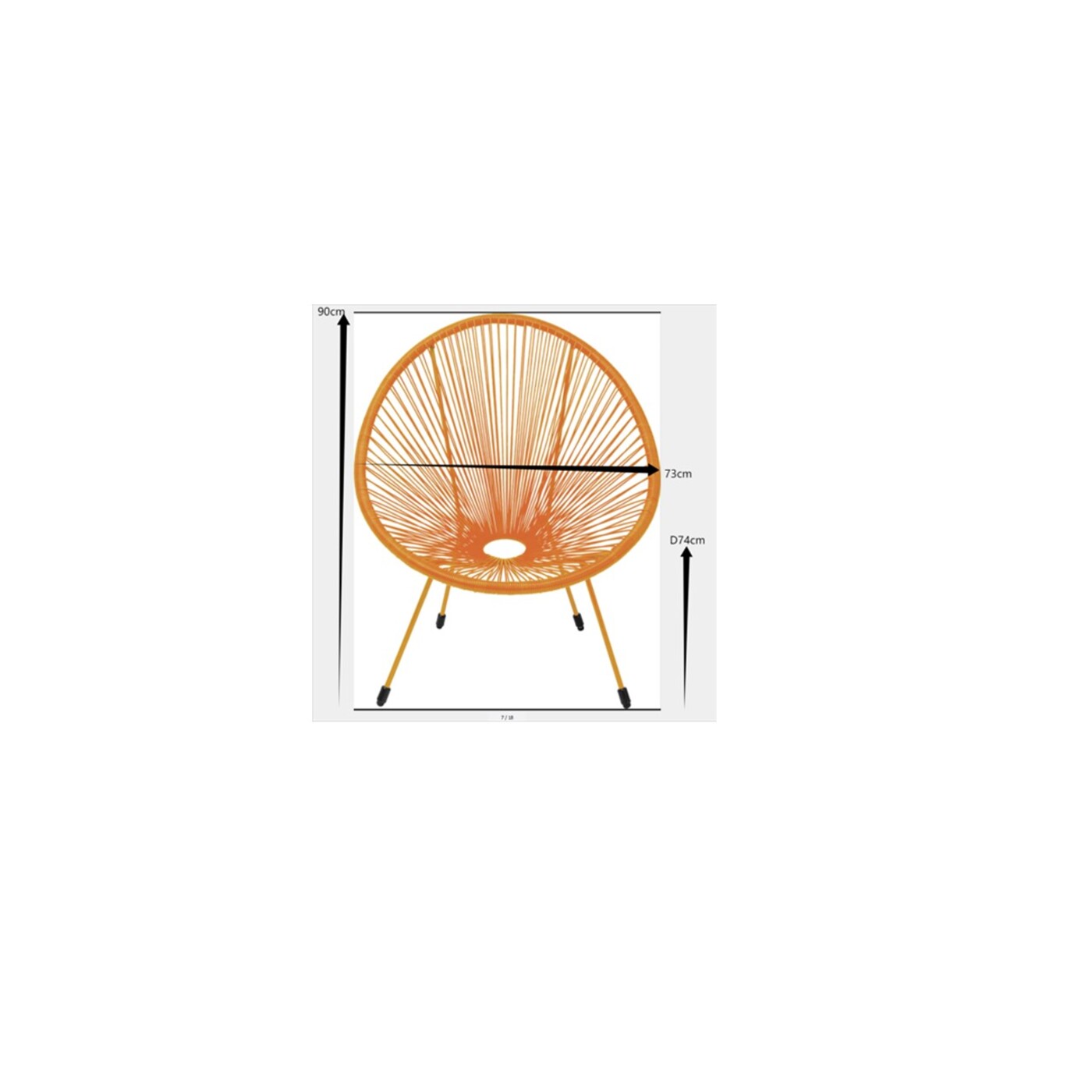 Кресло Acapulco Mono Orange от KARE Design