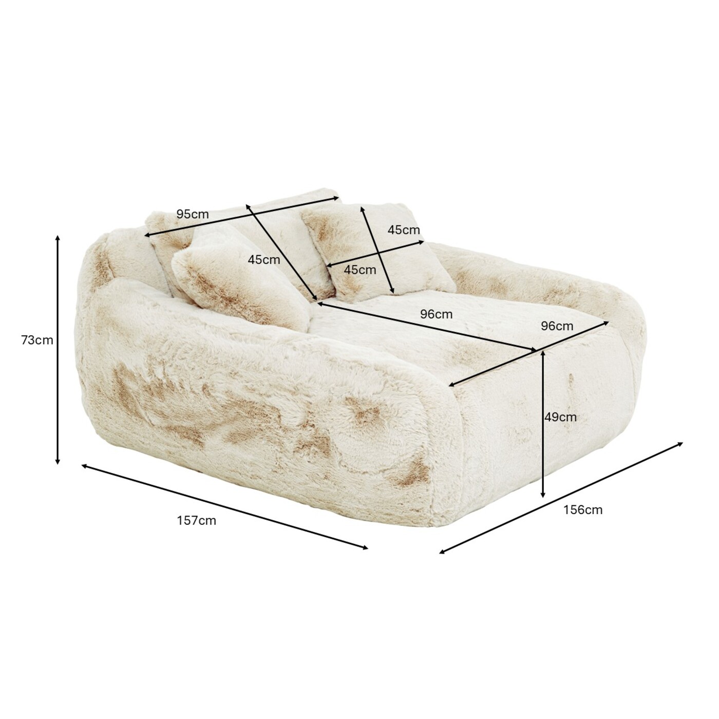 Диван 2-х местный Mika Cream 165cm (2-part) от KARE Design