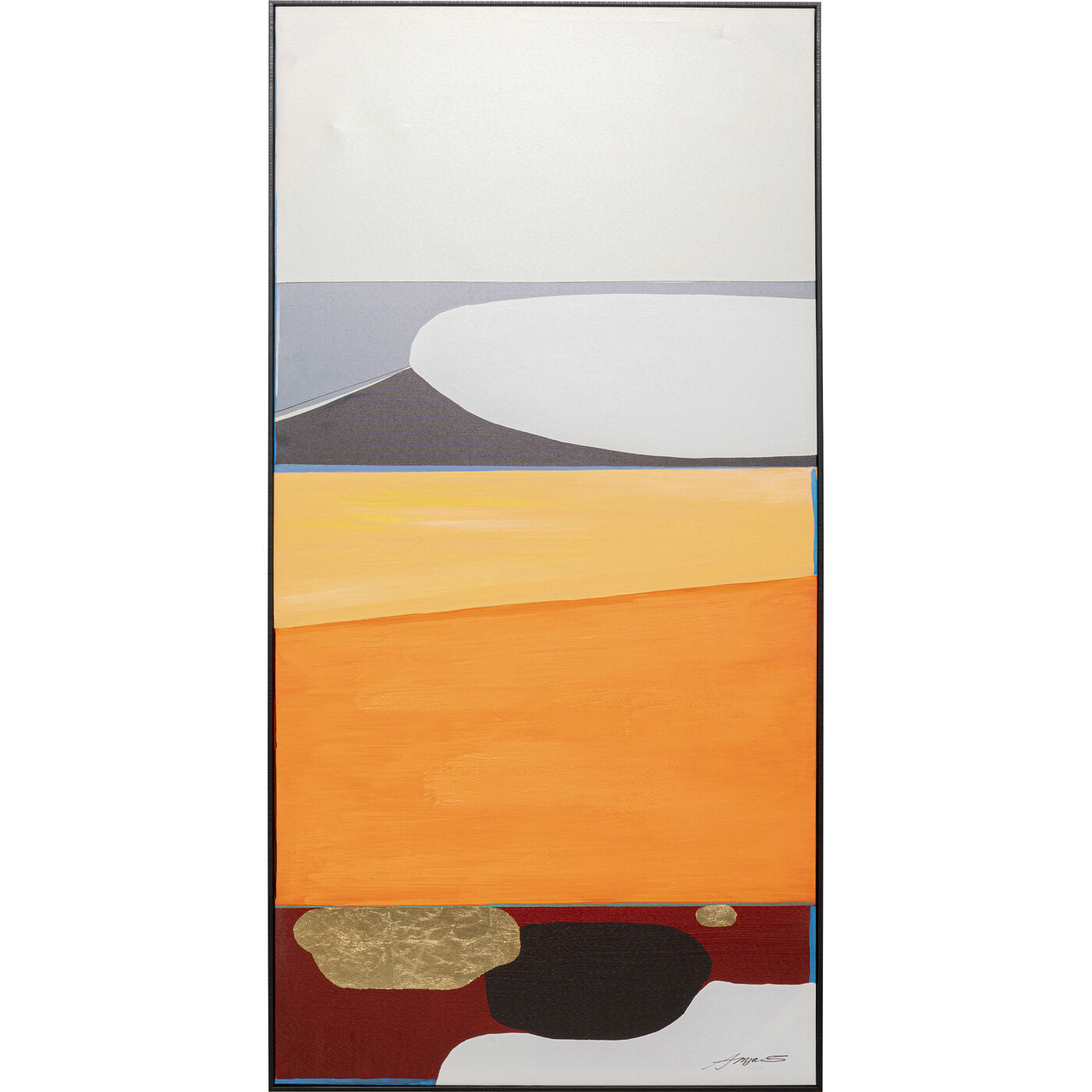 Картина в раме Abstract Shapes Orange «Абстрактные формы» 73x143 см, Оранжевый