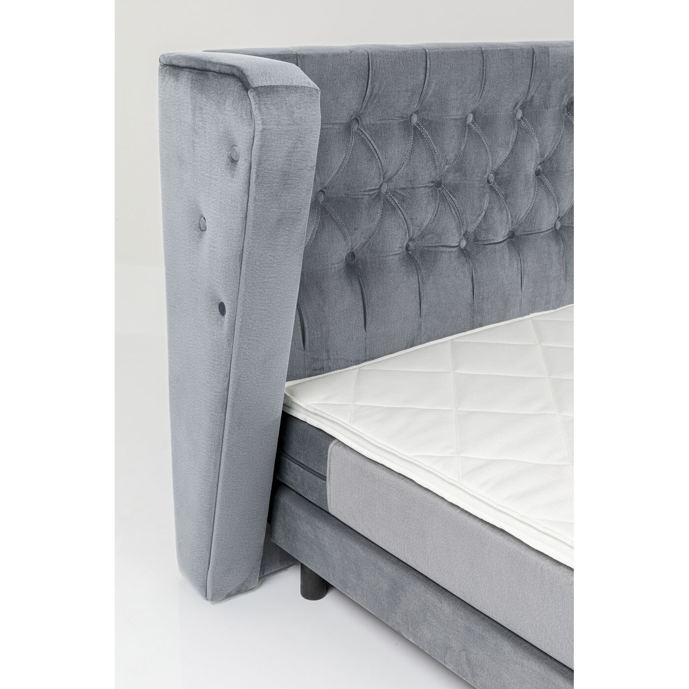 Кровать Boxspring с пружинным матрасом Benito Moon Grey 180x200 см от KARE Design