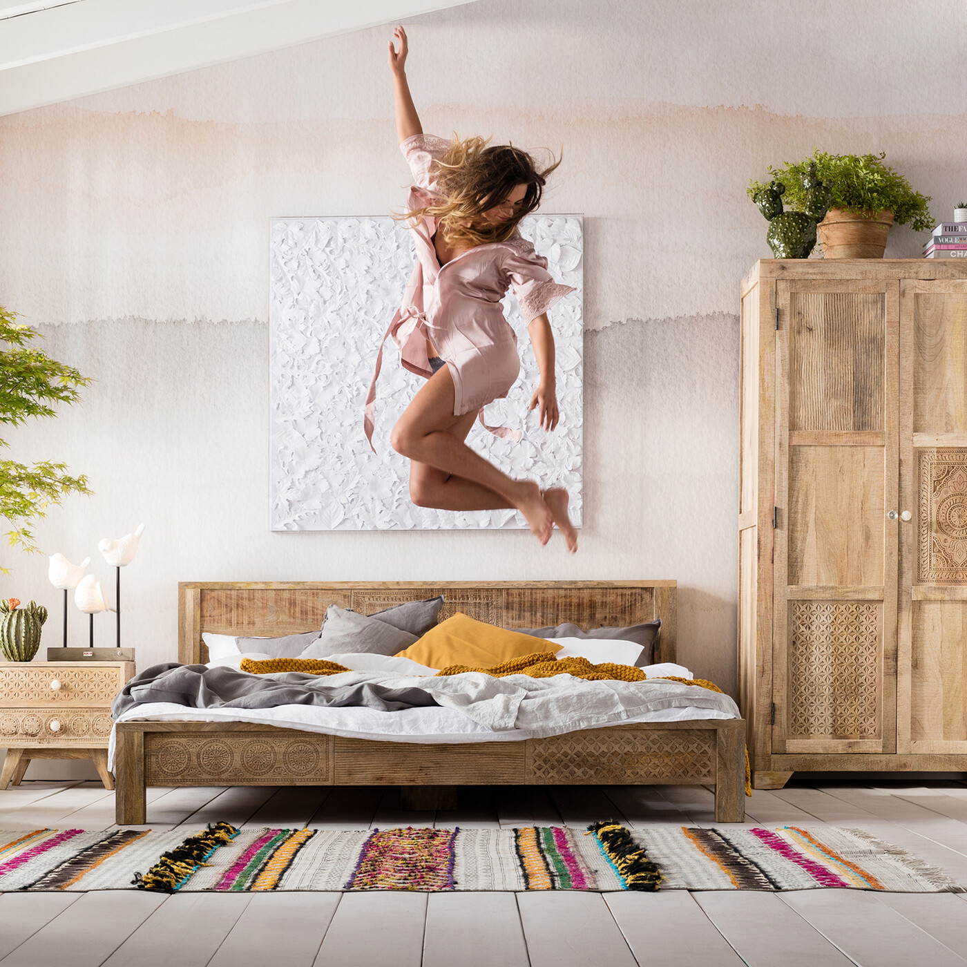 Каркас кровати из массива дерева Puro 160x200 см от KARE Design