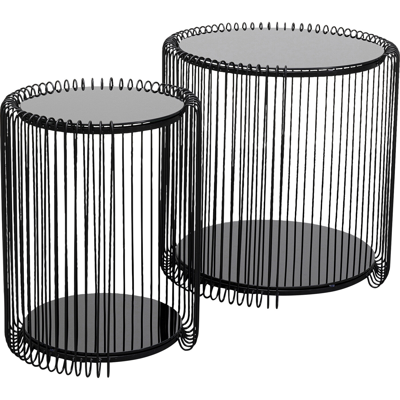 Стол приставной Wire Cut Out Black Ø45 см (2 шт) от KARE Design