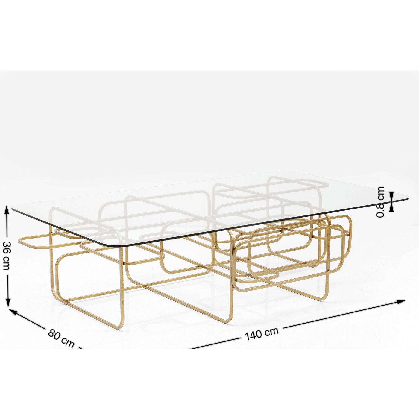 Стол кофейный Meander Gold 140x80 см от KARE Design