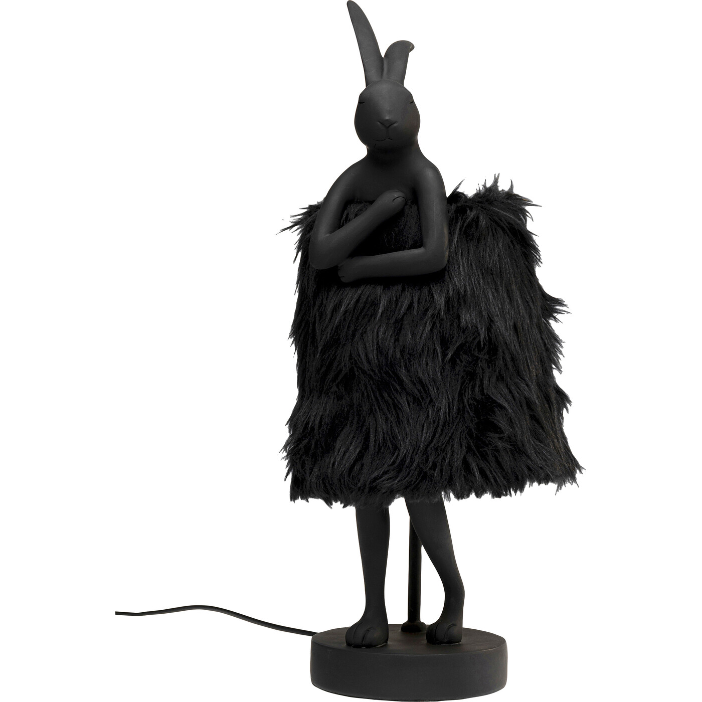 Светильник настольный "Кролик" Rabbit Fur Black/Gold, Черный/Золотой, 50 см от KARE Design