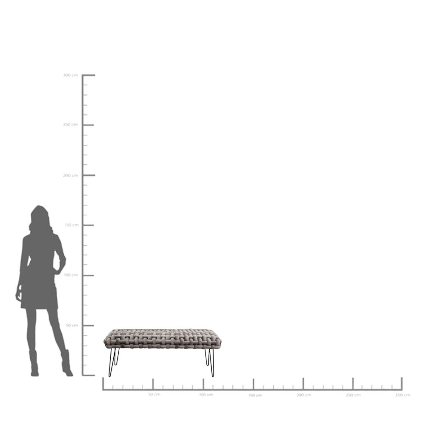 Скамья Weave Grey 128cm от KARE Design