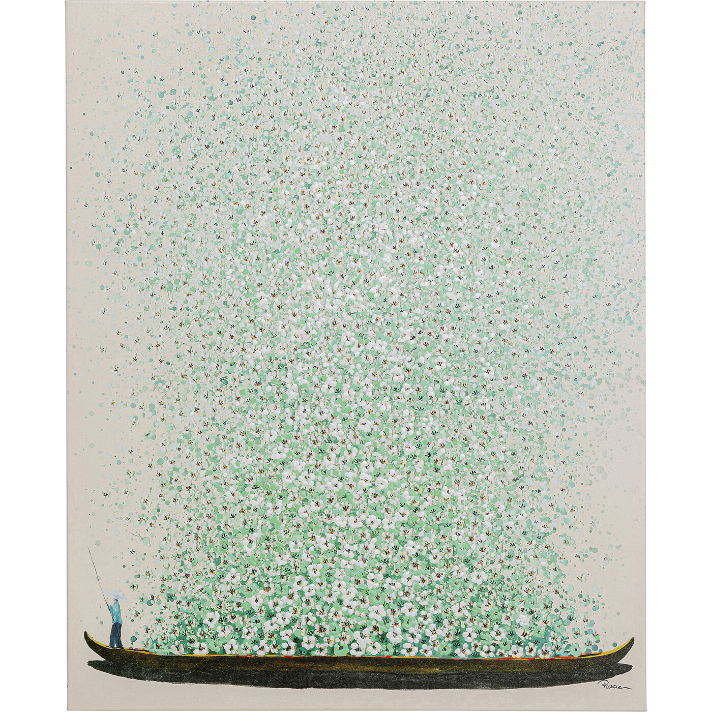 Картина на холсте Flower Boat Beige Green 80x100 см от KARE Design