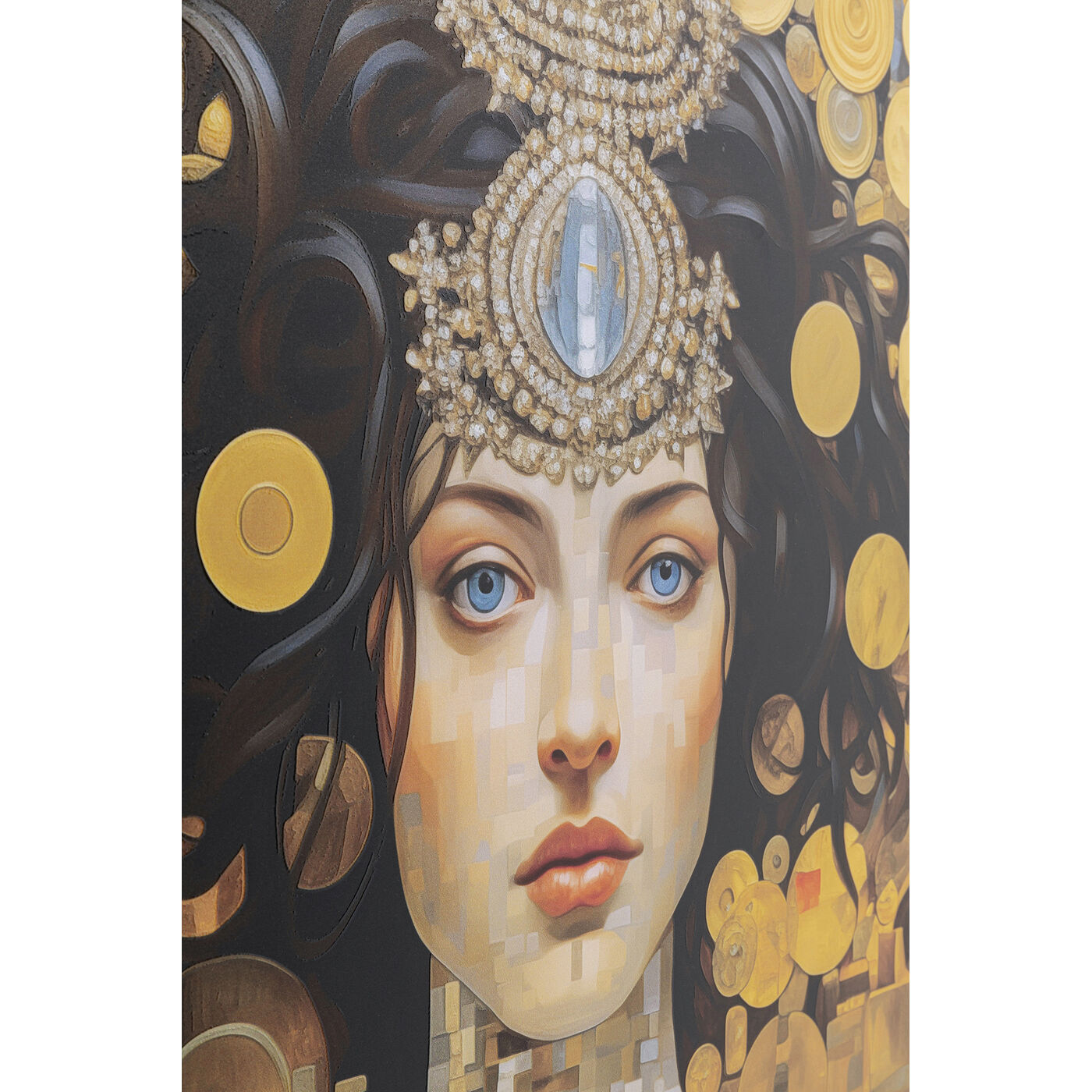 Картина стеклянная Art Nouveau Lady 3D «Женщина в стиле ар-нуво» 80x80 см от KARE Design