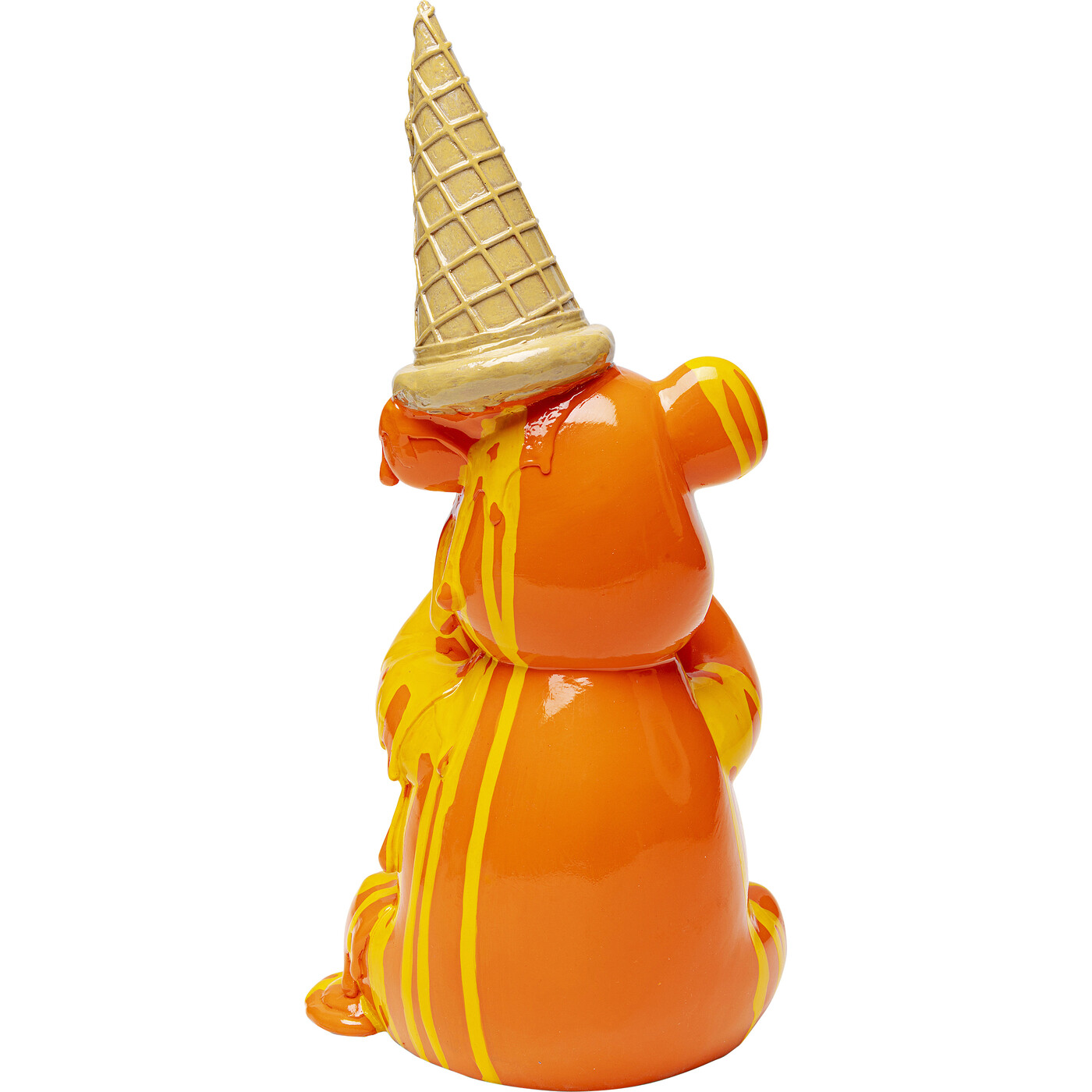 Фигура декоративная Sitting Gelato Bear «Сидячий мишка с мороженым» 37 см, Оранжевый от KARE Design