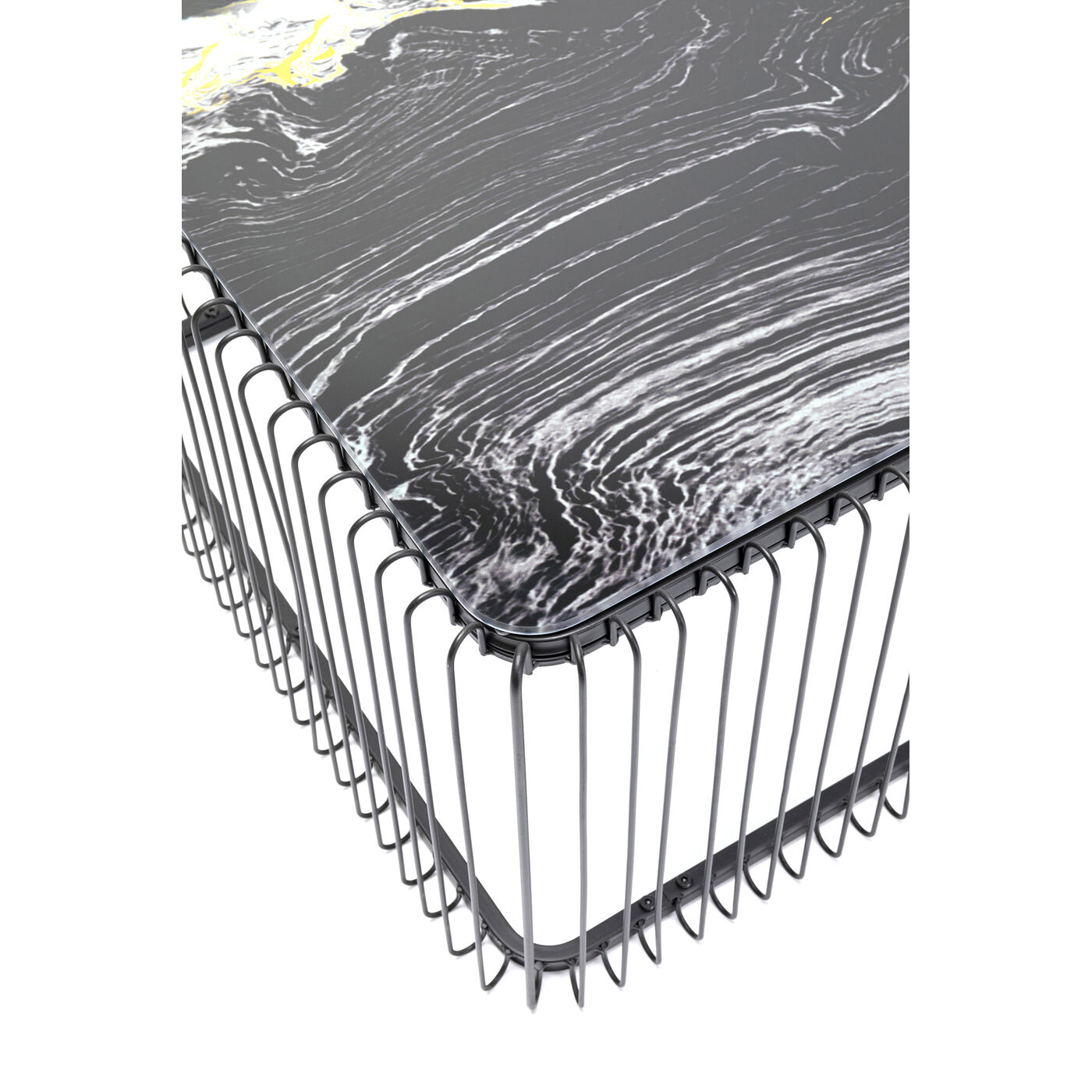 Стол кофейный Wire Glass Marble Black 145x75 см от KARE Design