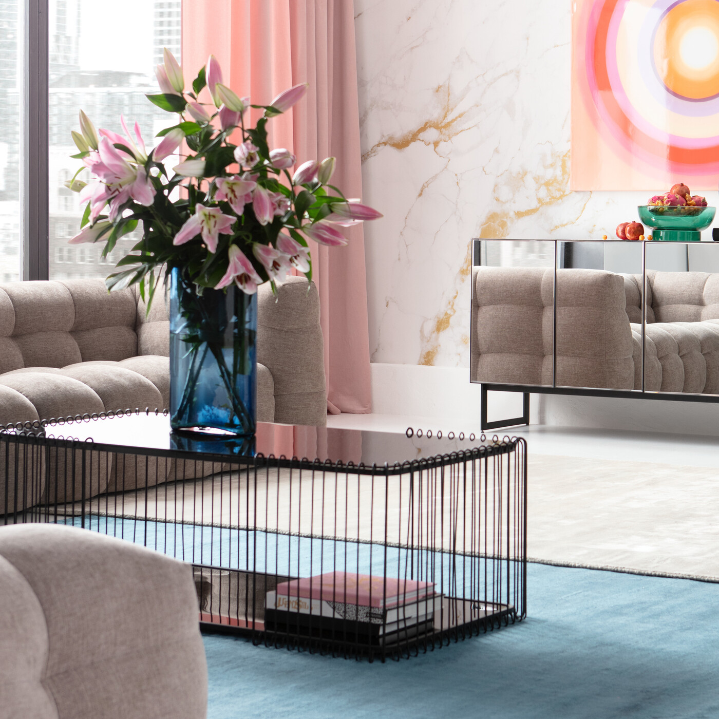 Стол кофейный Wire Double Black 120x60 см от KARE Design