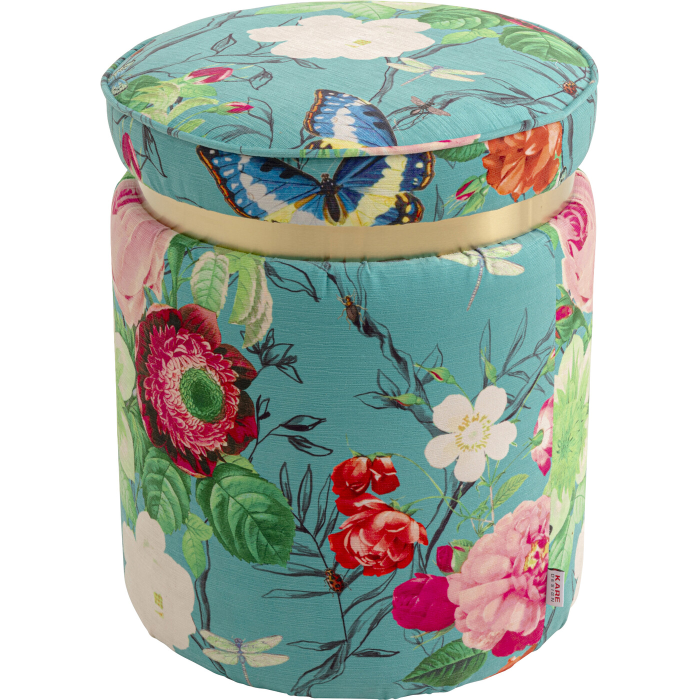 Пуф Flower Fever Blue Ø39cm от KARE Design