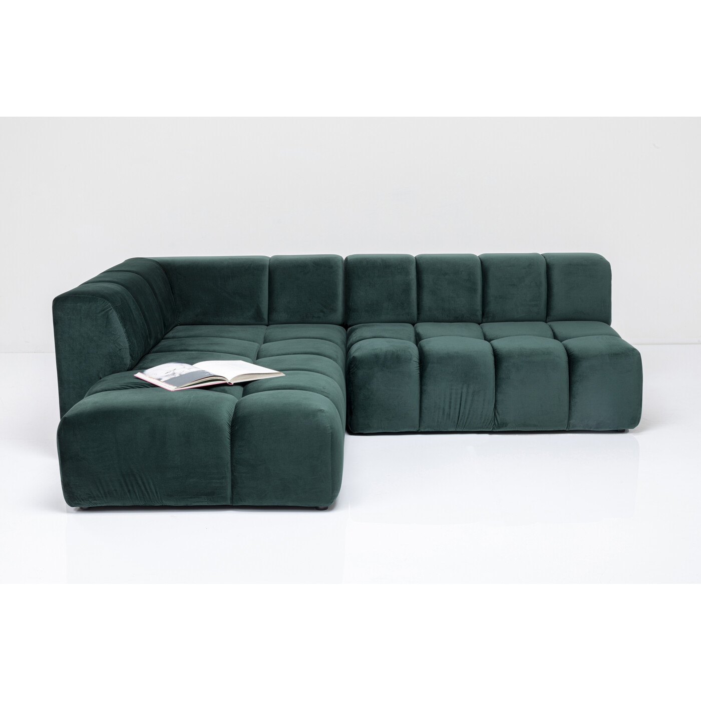 Диван угловой левосторонний Belami Velvet Dark Green Left 265 см от KARE Design