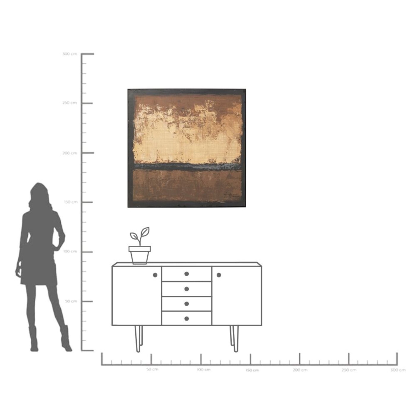 Картина Silence Brown «Тишина» 120x120 см, Коричневый от KARE Design