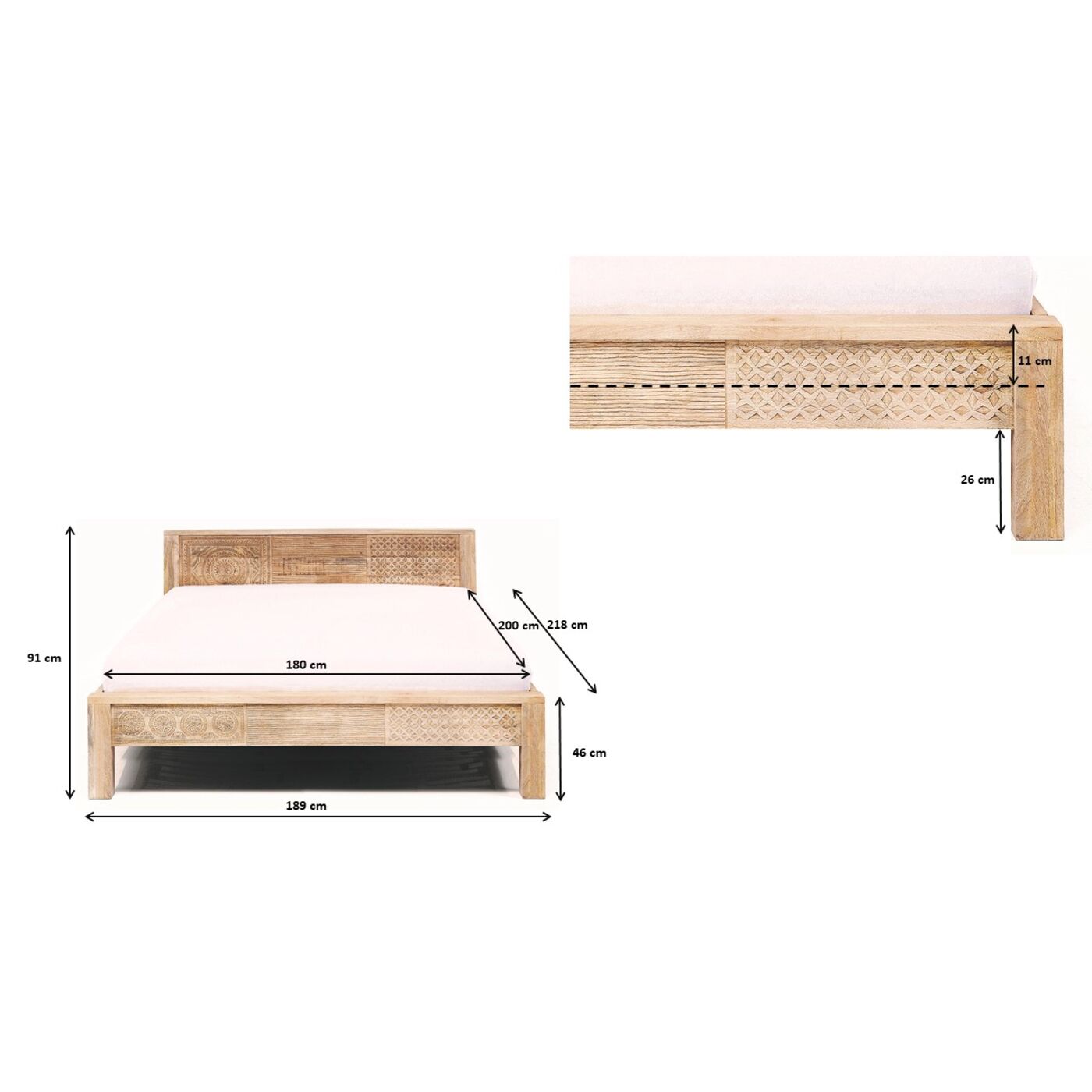 Каркас кровати Puro High 180x200 см от KARE Design