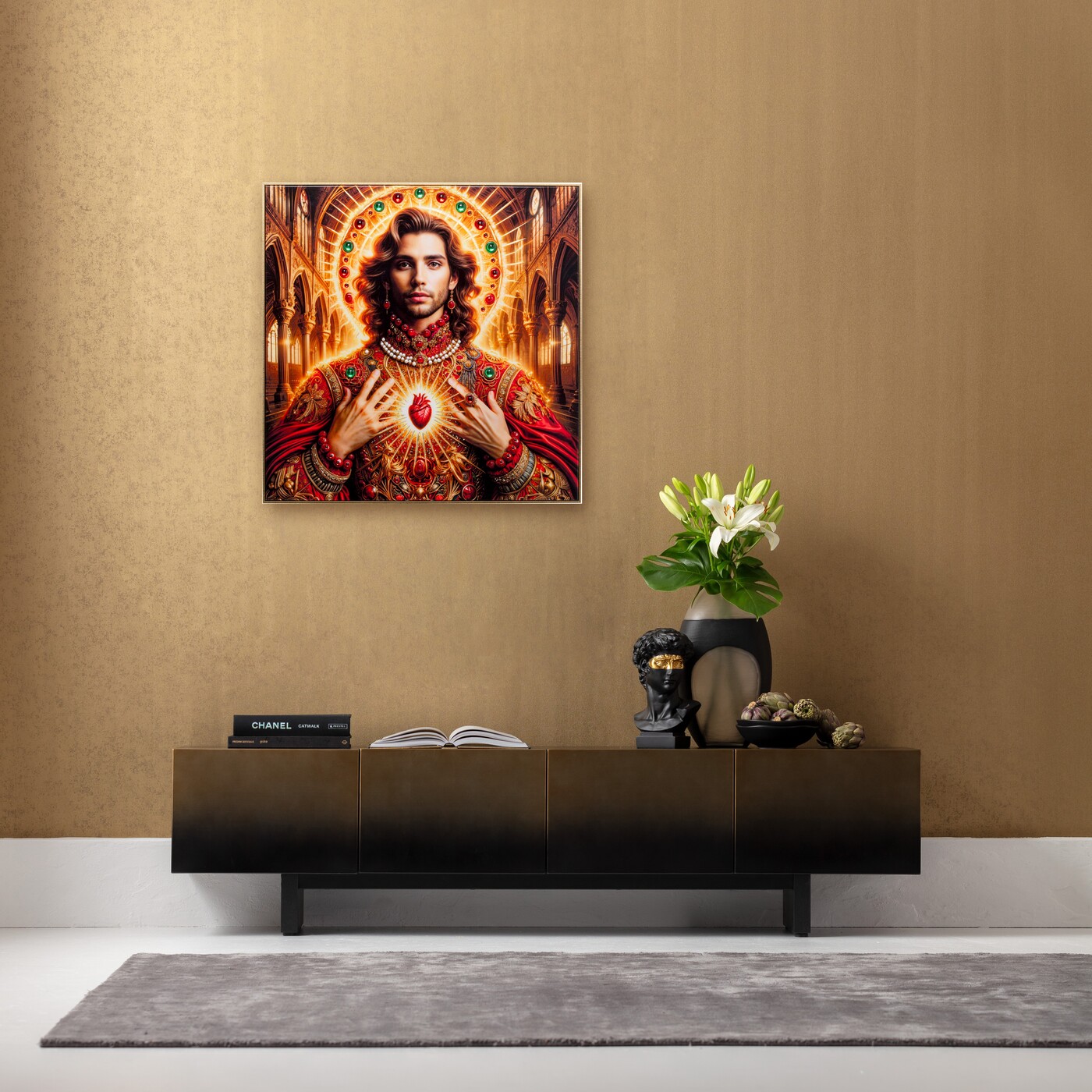 Картина в раме Muse Halo Man «Мужчина с нимбом» 100x100 см от KARE Design