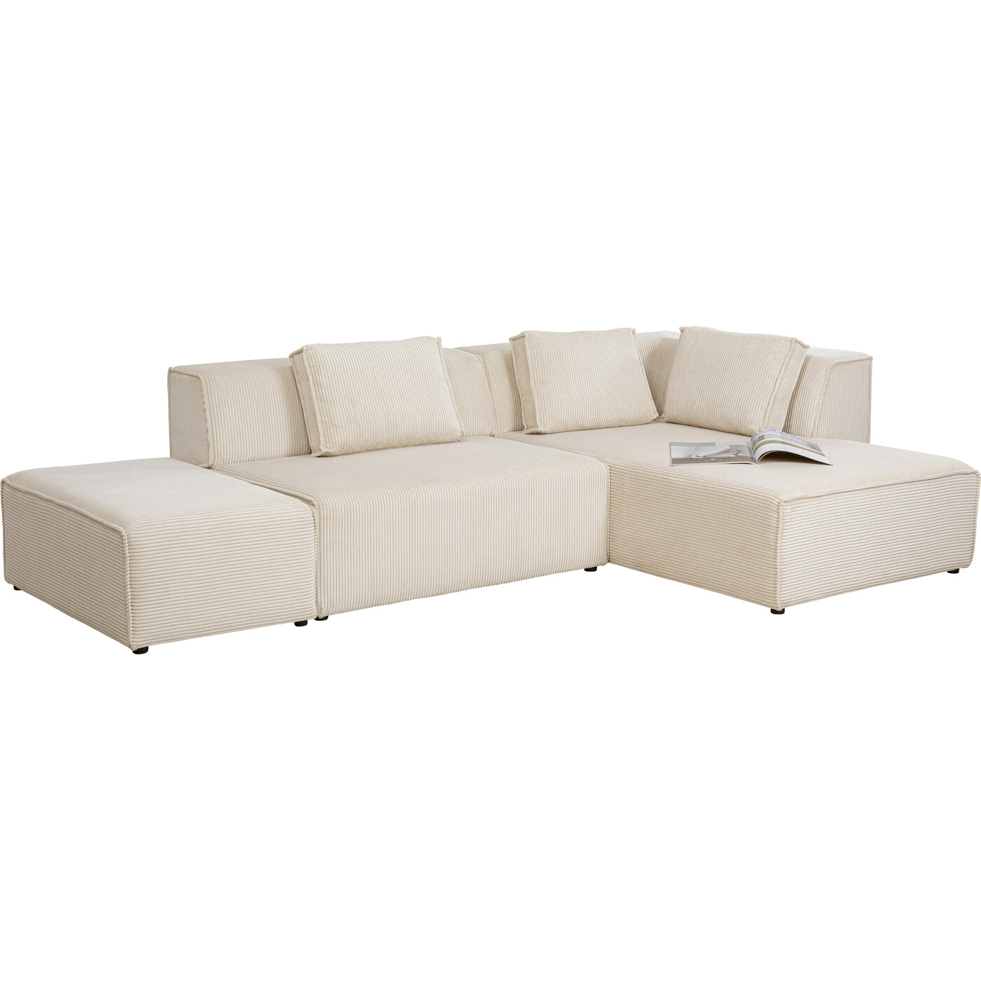 Диван правосторонний угловой Infinity Ottomane Cord Creme Right от KARE Design