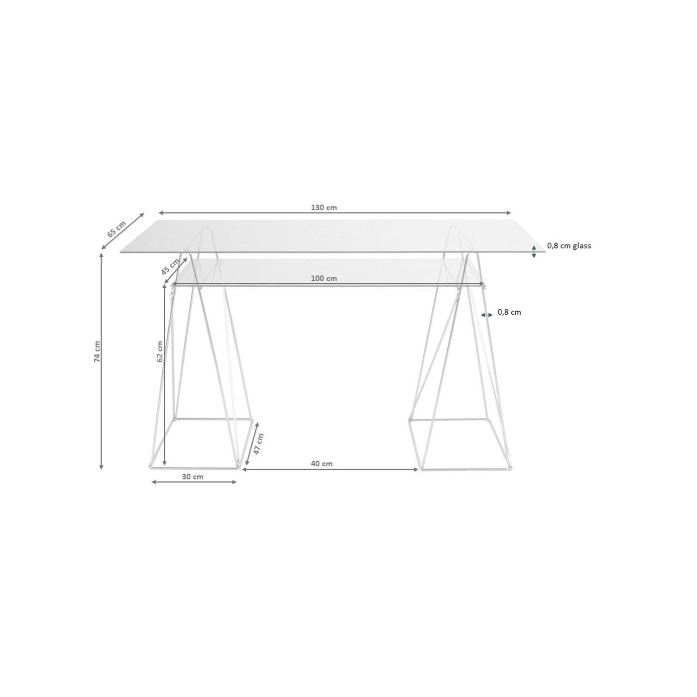 Стол Polar Brass matt 31x49 см (2 шт) от KARE Design