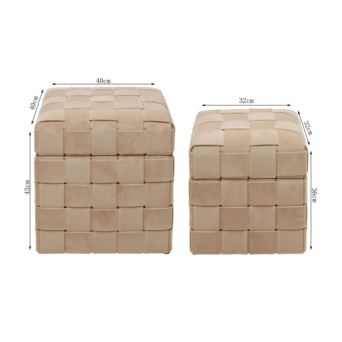Пуф Weave Beige (2/Set) от KARE Design