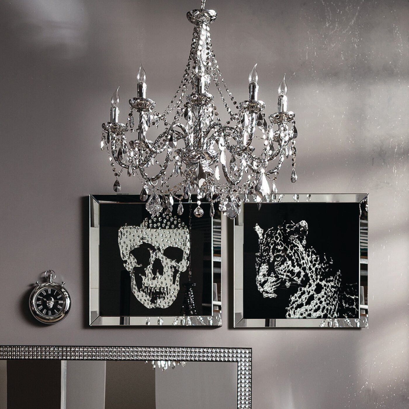 Картина Mirror Skull «Череп» 100x100 см от KARE Design
