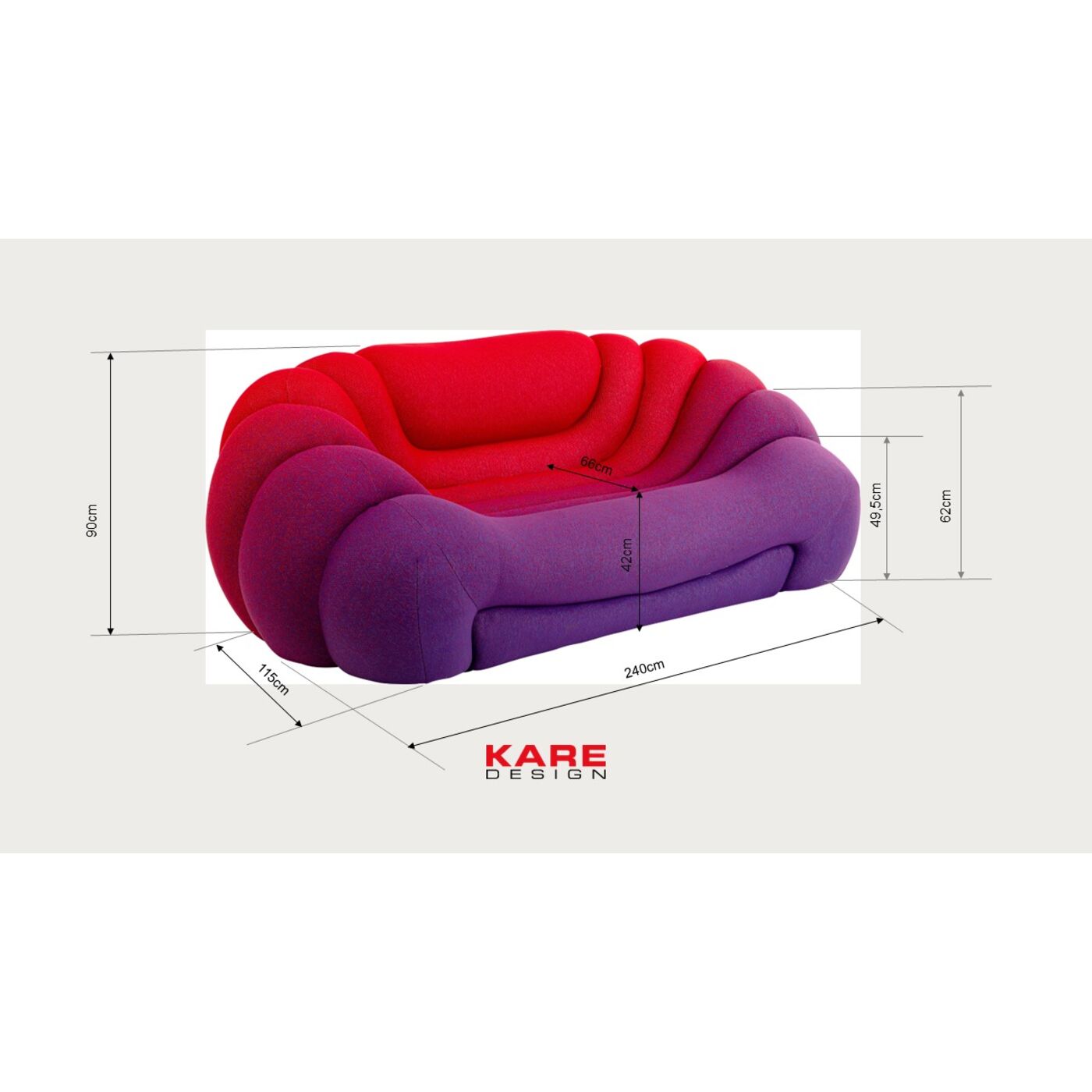 Диван KARE x Karim Rashid Dreamscape Sunrise 250 см