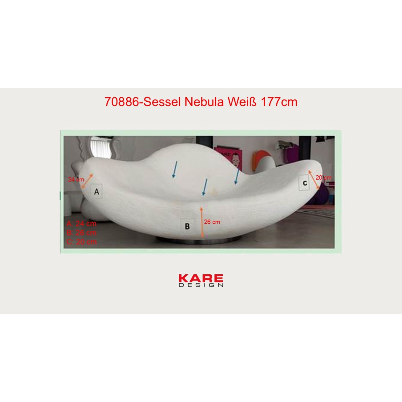 Кресло KARE x Karim Rashid Nebula White 177 см от KARE Design