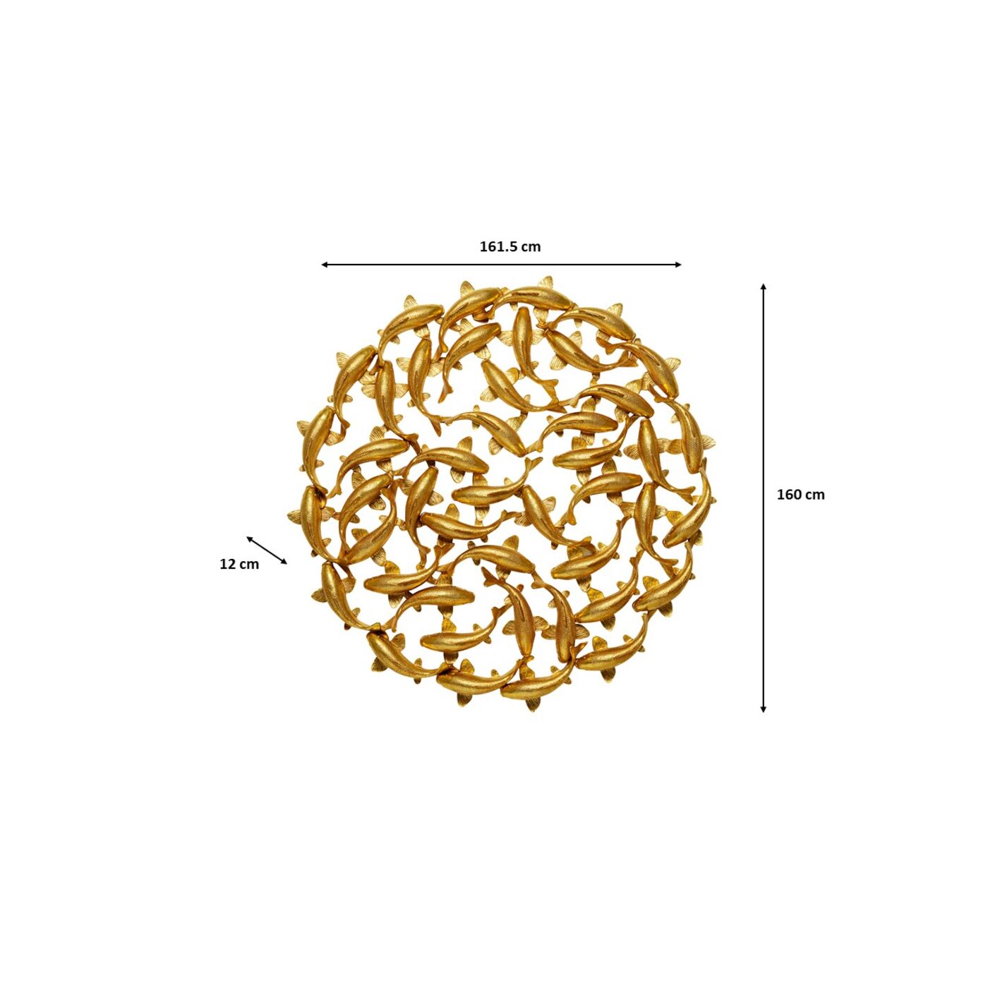 Объект настенный School of Koi Gold Ø160 см от KARE Design