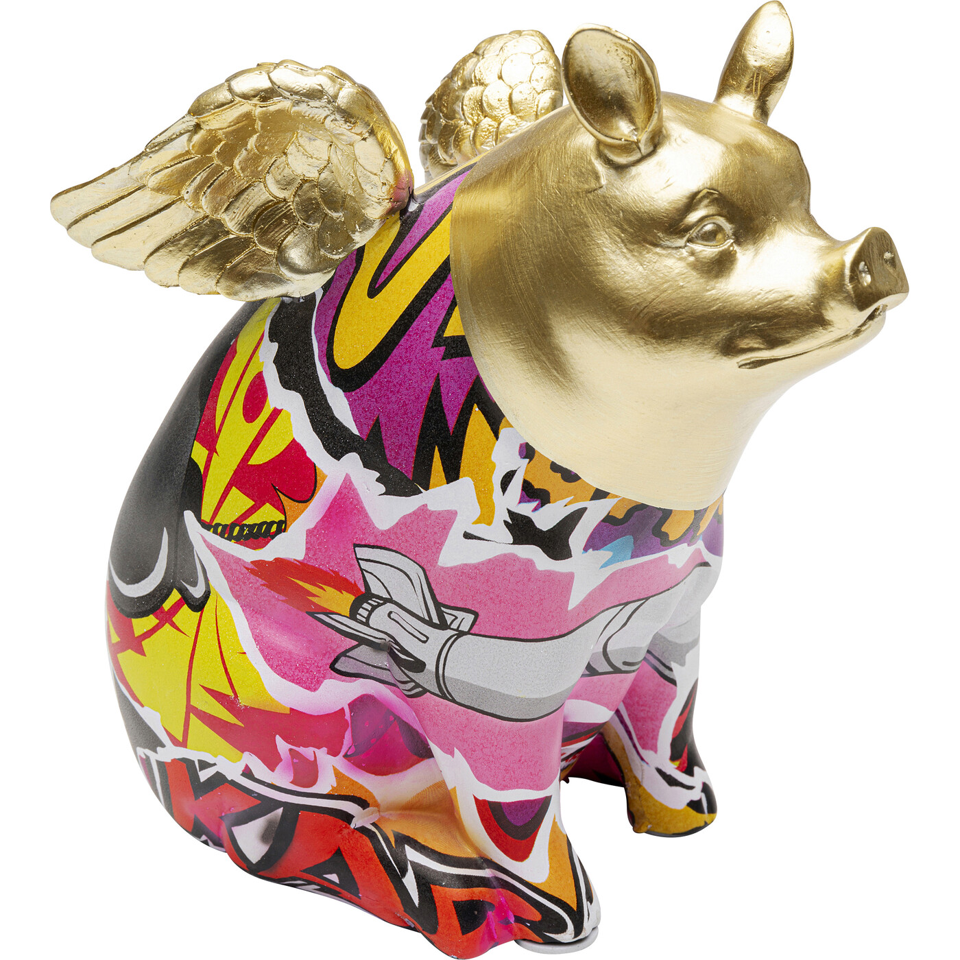 Фигура декоративная Graffiti Flying Pig «Летящая свинья-граффити» 16 см от KARE Design