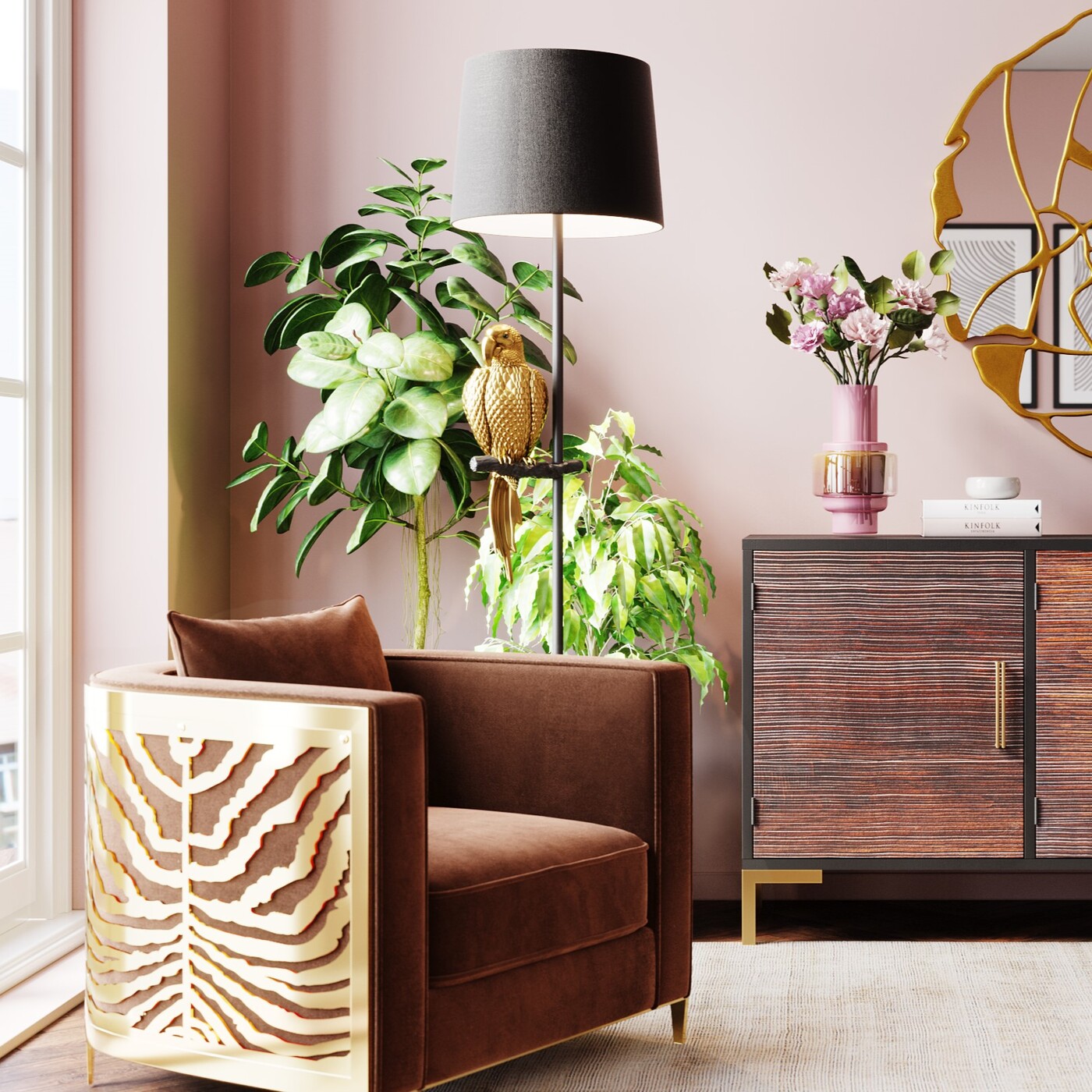 Светильник напольный Animal Parrot Gold 176 см от KARE Design