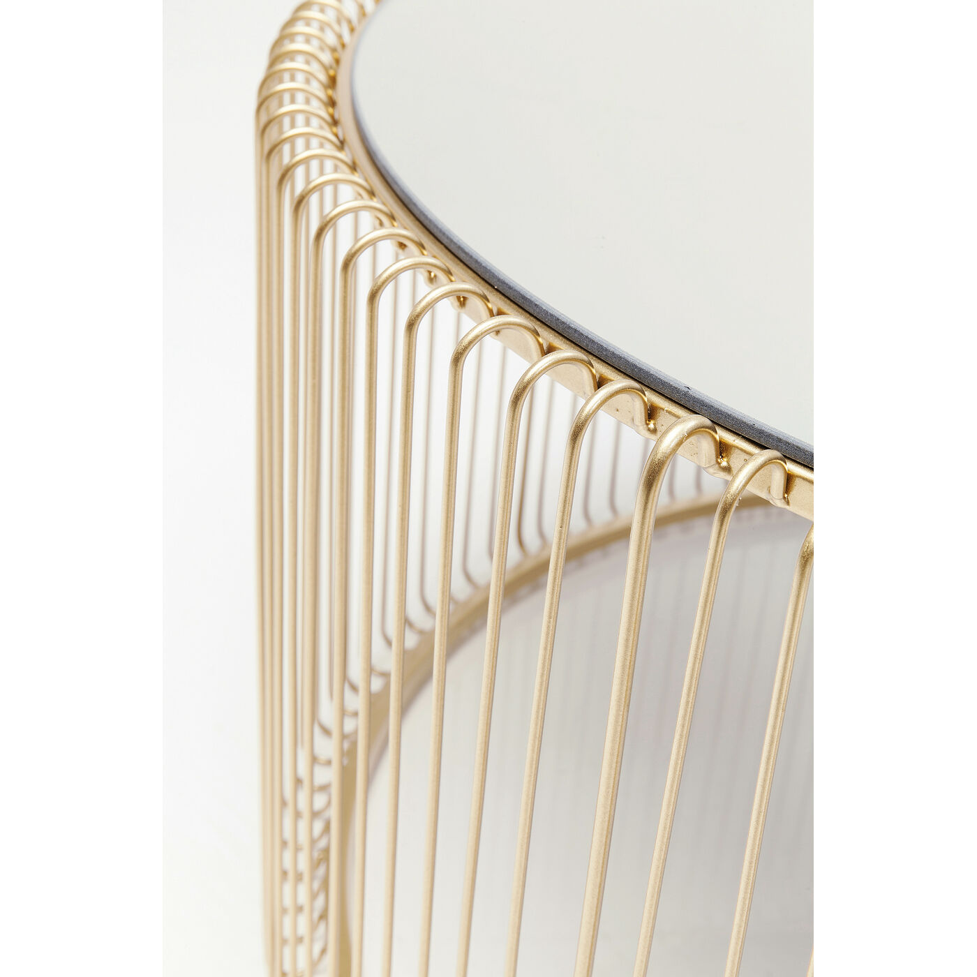 Стол кофейный Wire Uno Brass Ø80 см от KARE Design