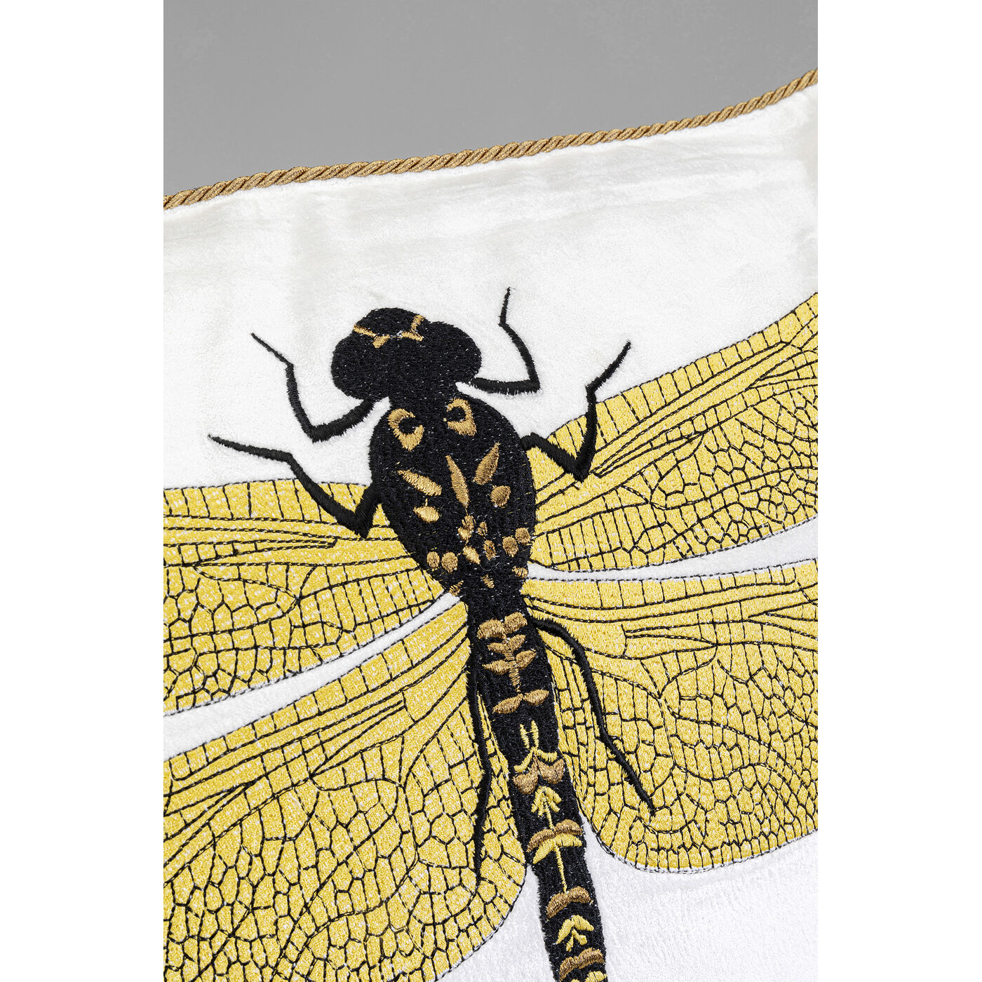 Подушка Glitter Dragonfly «Блестящая стрекоза» 40x40 см, Белый от KARE Design