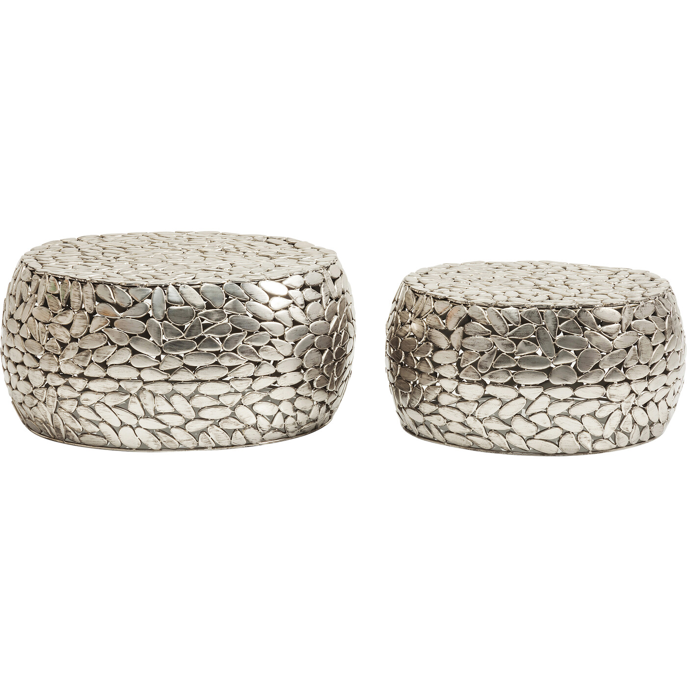 Стол кофейный Pebbles Deluxe Silver (2 шт) от KARE Design