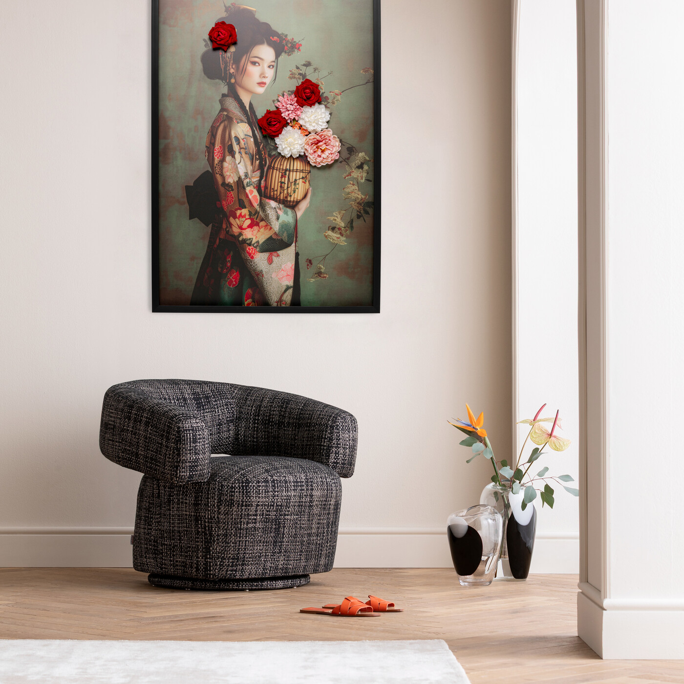 Картина на холсте Kimono Girl «Девушка в кимоно» 84x124 см от KARE Design
