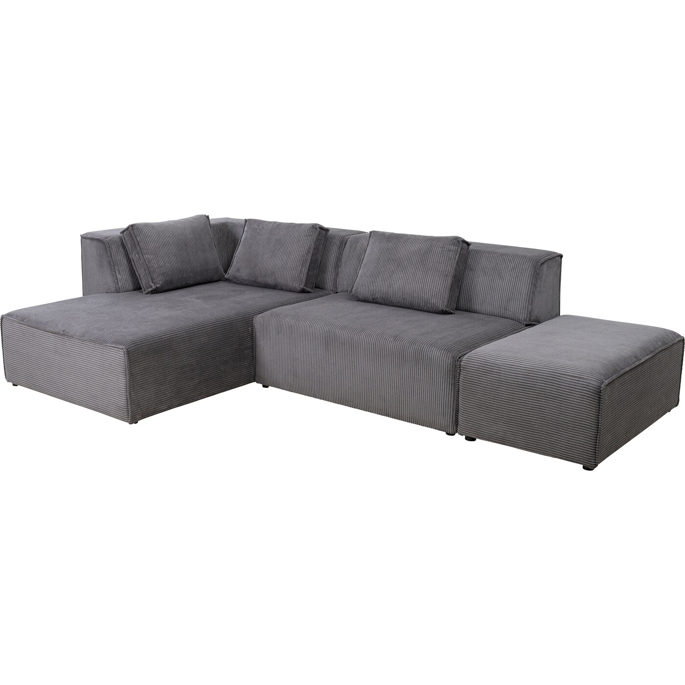 Диван левосторонний угловой Infinity Ottomane Cord Grey Left от KARE Design