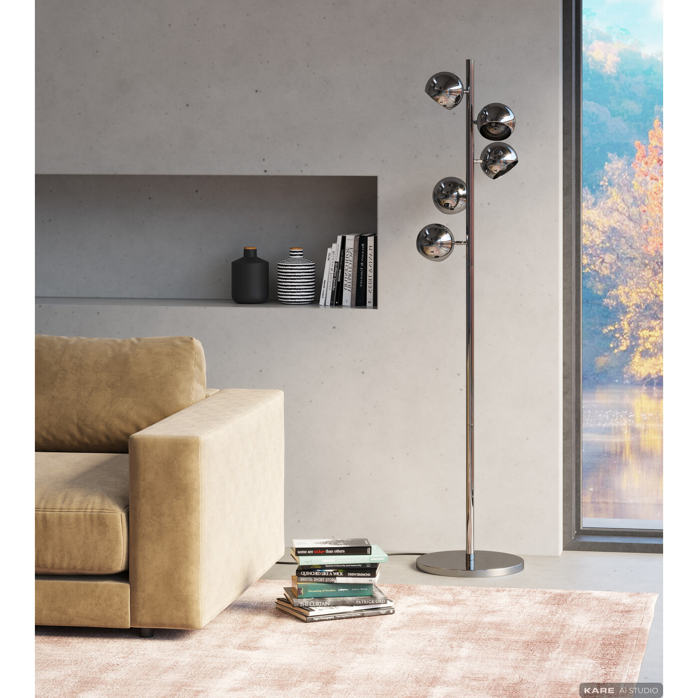 Светильник напольный Calotta Chrome 5-lite от KARE Design