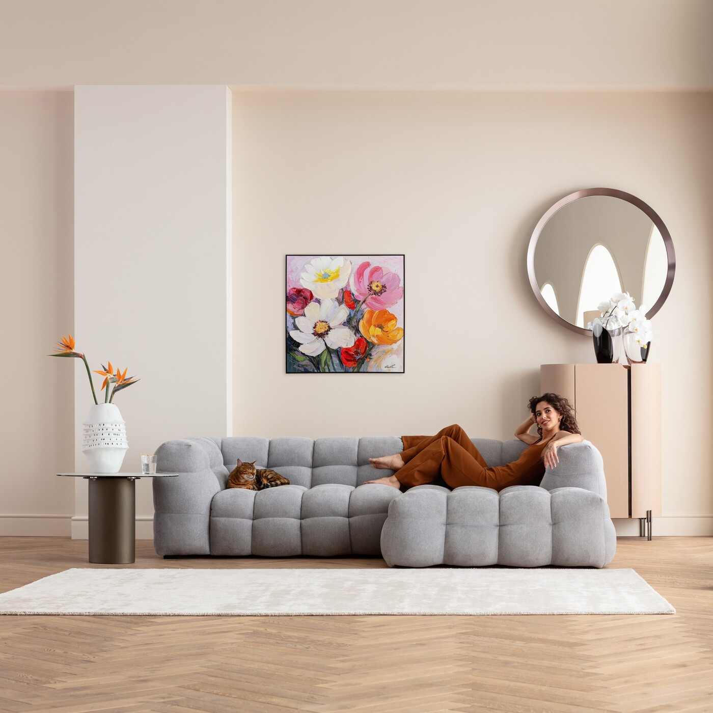 Картина в раме Flower Meadow «Луговые цветы» 80x80 см от KARE Design