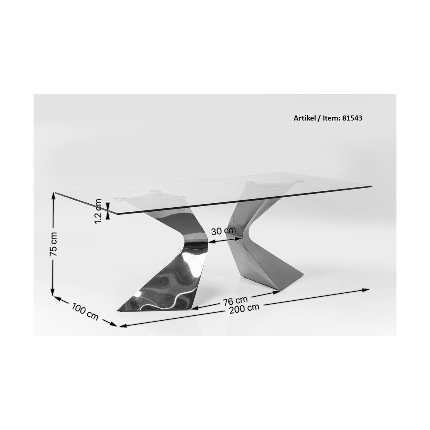 Стол Gloria Black 200x100 см от KARE Design