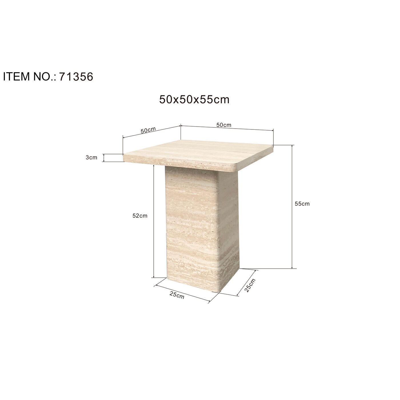 Стол приставной Travi 50x50cm